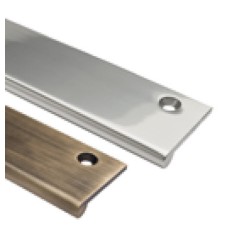 Edge Pull Handle Solid Brass 38 x 3 mm Length 50-200 mm For 18 mm thick profiles Length 200 mm polished chrome finish