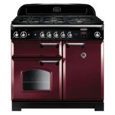 Range Cooker Natural Gas 994 mm Rangemaster Classic 100 CLA100NGFCY/C - Cranberry finish chrome trim
