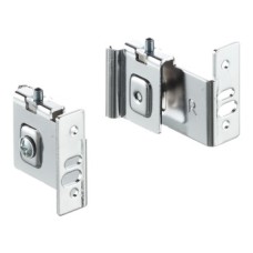 Door Front Fixing Bracket One Set Polished chrome plated steel