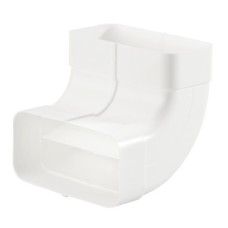 Ducting Tube Vertical Bend White Plastic System 125/150 System 125 height x width 82 x 174 mm