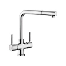 Mixer Tap Dual Lever Pull Out Spray Rangemaster Aquadisc 5 TAD5POCM/ - Chrome
