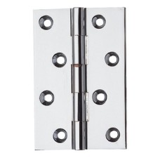 Butt Hinge Unwashered Heavy Gauge 100 x 65 mm Brass Staggered hole pattern Polished chrome