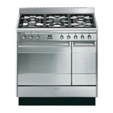 Cooker Two Cavity Multifunctional with Gas Hob 900mm Smeg Concert SUK92MX9-1 - Stainless steel