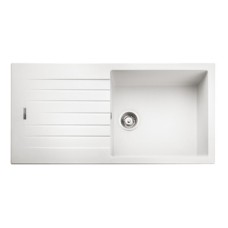 Sink Single Bowl and Drainer Rangemaster Andesite AND1051 Crystal white - with reversible drainer