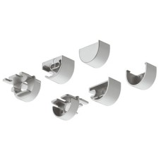 End Cap Set for Loox Drawer Profile Loox 2194 Silver coloured finish