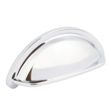 Cup Pull Handle Zinc Alloy Fixing Centres 76 mm Ariel Polished chrome finish
