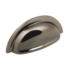 Cup Pull Handle Zinc Alloy Fixing Centres 76 mm Henrietta Polished black nickel