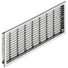 Ventilation Grille for Recess Mounting with Flanged Rim Plastic Straight-edged Ventilation area 23.04 cm2 length 170 mm recessed length 164 mm height 42 mm recessed height 35 mm chrome plated