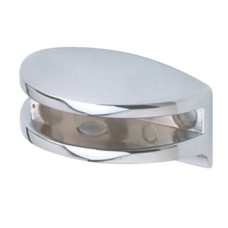 Shelf Support Clamp Design 24.5 mm Screw Fixing for Glass Shelves Polished chrome