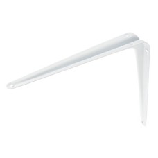 Fixed Bracket for Shelves Load Bearing Capacity 50-70 kg per pair Load bearing capacity 25 kg dim. A: 280 mm dim. B: 43 mm dim. C: 345 mm dim. D: 4.5 mm white coated