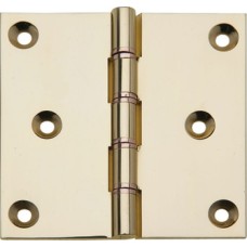 Projection Butt Hinge DPBW 75 x 75 mm Brass 11 mm Ø knuckle Polished