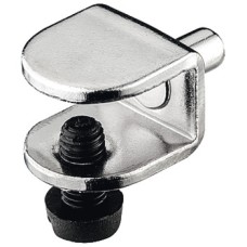 Shelf Support Plug in for Glass Shelves for 9 mm Thickness and Ø 5 mm Hole With black plastic locking screw Height 13.5 mm A 9.5 mm