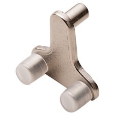 Shelf Clamp Support Plug in for Glass Shelves 6-10 mm Thick and Ø 5 mm Holes Steel Nickel plated
