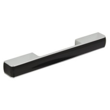 D Pull Handle Zinc Alloy with Acrylic Centres Fixing Centres 160/224 mm Polished chrome with black insert