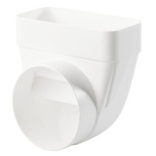 Deflector White Plastic System 125/150 System 125 height x width 82 x 174 mm Ø 125 mm