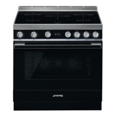 Range Cooker Induction Pyrolytic Multifunctional Single Cavity 900 mm Smeg Portofino CPF9IPBL - Black
