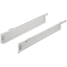 Metal Drawer Sides Single Walled 86 mm High Silver Häfele Complete with self closing runners with nylon rollers Installed length 300 mm silver