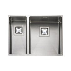 Sink 1.5 Bowl Rangemaster Atlantic Kube KUB3418 Stainless steel sink undermount Half bowl on left