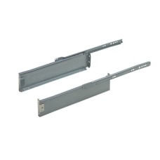 Metal Drawer Sides Single Walled 85/120/150 mm High Complete with self closing runners with nylon rollers 85 mm high installed length 275 mm cream-white