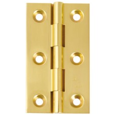 Broad Style Hinge 64 x 35 mm Brass With brass pin Polished