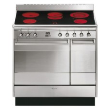 Cooker Ceramic with Double Oven 900 mm Smeg Concert SUK92CMX9 - Stainless steel