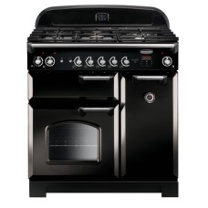 Range Cooker Dual Fuel 900 mm Rangemaster Classic 90 CLA90DFFBL/C - Black finish chrome trim
