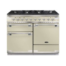 Range Cooker Dual Fuel 1092 mm Rangemaster Elise 110 Cherry red finish brushed chrome trim