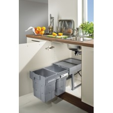 Pull Out Waste Bin for Hinged Door Cabinets 2x 16 Litres Space Saving Ninka Easywaste Previously named WasteBoy®