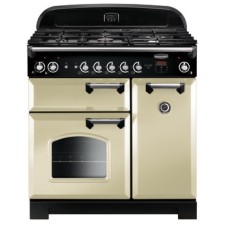 Range Cooker Dual Fuel 900 mm Rangemaster Classic 90 CLA90DFFCR/C - Cream finish chrome trim