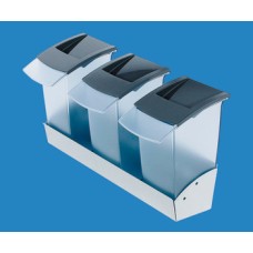 Wall Cabinet Canister System Silver Coloured Metal Holder Fitted to Side Walls For cabinet width 300 mm width 268 mm no. of canisters 2
