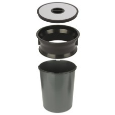 Worktop Waste Bin for Mounting in Ø 276 mm Hole 1x 13 Litre Bin Black plastic