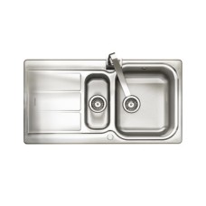 Sink 1.5 Bowl and Drainer Rangemaster Glendale GL9501 Stainless steel sink top mount Reversible drainer