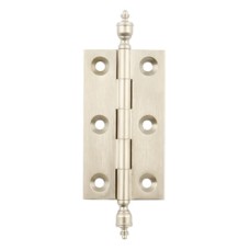 Butt Hinge Steeple Finial 63 x 35 mm Brass Unwashered Polished chrome