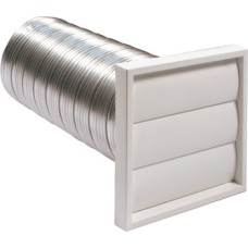 Wall Grille Kit Semi Rigid Aluminium Hose and Plastic Vent System 5 brown vest and aluminium hose
