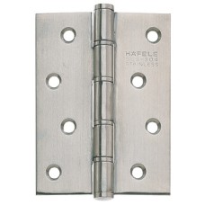 Butt Hinge Washered 102 x 76 mm Stainless Steel Häfele Staggered hole pattern Satin