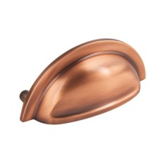 Cup Pull Handle Brass Fixing Centres 76 mm Cotswold Brushed copper finish
