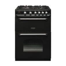 Range Cooker Natural Gas 600 mm Rangemaster Classic 60 CLA60NGFBL/C - Black finish chrome trim
