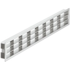 Ventilation Grille Plastic with Fixing Clips and with Louvres Over 200 cm² ventilation area Matt silver coloured finish length 458 mm