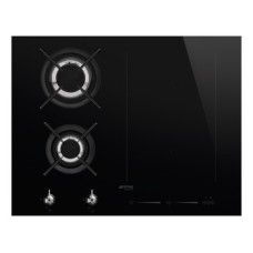 Hob Mixed Fuel with Gas Burners and Induction Multizone 650 mm Smeg Classic PM3643D - Straight edge glass