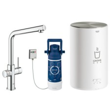Tap Instant Hot Water and Mixer 3 Litres L-Spout Grohe Red II Duo Brushed super steel Grohe model 303 41 DC1