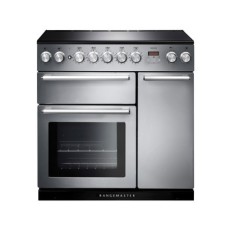 Range Cooker Electric Induction 900 mm Rangemaster Nexus 90 Stainless steel finish chrome trim