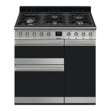 Cooker Gas Dual Three Cavity 900 mm Smeg Symphony SY93-1 - Stainless steel
