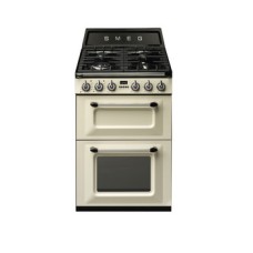 Cooker Dual Fuel Traditional Two Cavity Gas Hob 600mm Smeg Victoria TR62P - Cream enamel