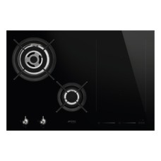 Hob Mixed Fuel with Gas Burners and Induction Multizone 750 mm Smeg Classic PM3743D - Straight edge glass