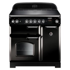 Range Cooker Electric Ceramic 900 mm Rangemaster Classic 90 CLA90ECBL/C - Black finish chrome trim