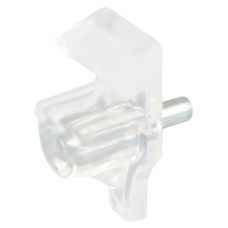 Shelf Support Plug in for Ø 3 mm Hole for 5 mm Glass Shelves Plastic with nickel-plated steel pin Transparent