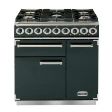Range Cooker Dual Fuel 900 mm Falcon 900 Deluxe Stainless steel with brushed chrome trim