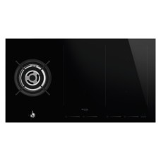 Hob Mixed Fuel with Gas Burners and Induction Multizone 900 mm Smeg Classic PM3953D - Straight edge glass