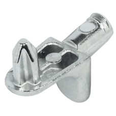 Shelf Support Plug in for Wooden Shelves and Ø 5 mm Holes with Recessed Seat For plug fitting into drill hole Ø 5 mm Nickel plated
