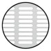 Ventilation Grille for Recess Mounting Length 480 mm Recessed Length 436 mm With 20 x 3 mm Oval Slots Arranged in Parallel Ventilation area 133.6 cm2 height 100 mm flange height 86 mm silver
